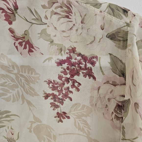Vintage Penmans Floral Short Sleeve Sheer Blouse - Picture 6 of 6